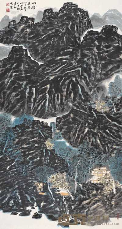 何首巫 2005年作 山韵无根 镜心 180×96cm
